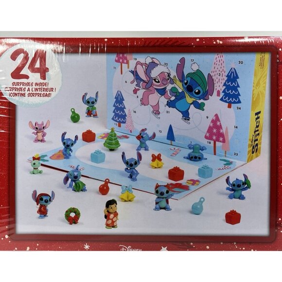 Disney Stitch Christmas Advent Calendar 12 Mini Exclusive Figures 24 Pieces - Picture 5 of 9